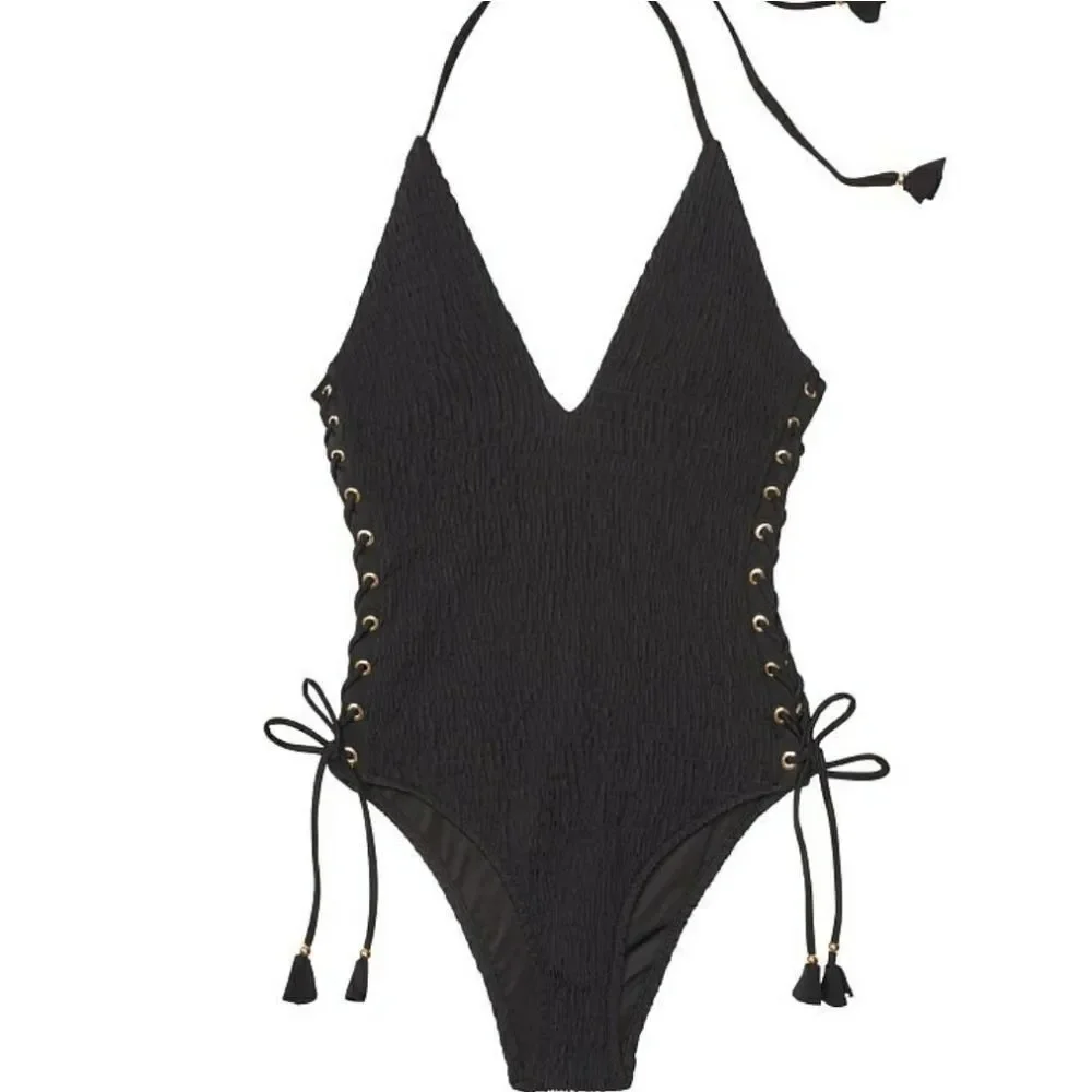 VS Ensenada Smocked Halter One-Piece Swim Suit - Picture 2 of 12